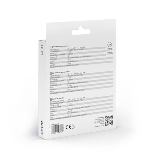 Savio Ασύρματος Φορτιστής (Qi Pad) 15W Power Delivery Μαύρος (LA-08)