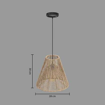 Atmosphera Giada Brown Ceiling Light with Rope 30x90cm