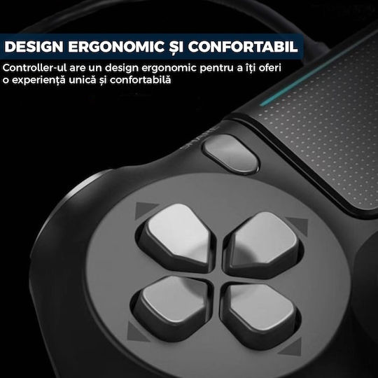 DB081CYBM Gamepad Cu Fir Pentru PS4 Negru