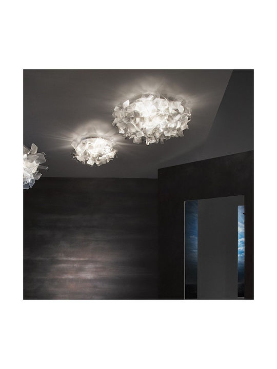 Slamp Clizia Medium Fume Ceiling Mount Light Transparent with Socket E27