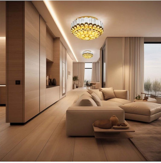 Slamp Ceiling Mount Light 102cm Yellow with Integrated LED