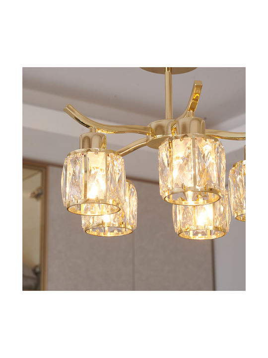 Agora Lighting Plafonieră de Tavan Aurie cu Soclu E27 cu Cristale