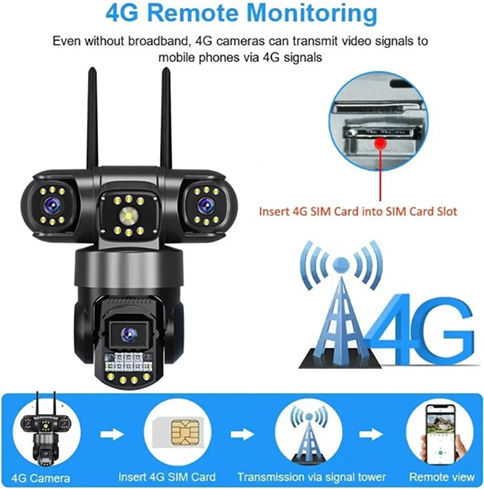 Andowl NO.G819 IP Überwachungskamera 4G Wasserdicht mit Lautsprecher