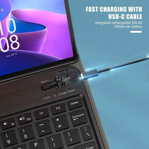 Flip Cover με Πληκτρολόγιο στα Αγγλικά US Μαύρη (Lenovo Tab M10 (3rd Gen) 10.1'')