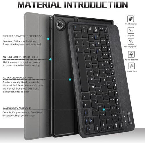 Flip Cover Δερματίνης με Πληκτρολόγιο Μαύρο (Lenovo Tab M10 Plus 10.3")