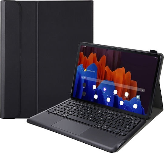 Bluetooth Flip Cover with Keyboard in English US Black for Galaxy Tab S8+