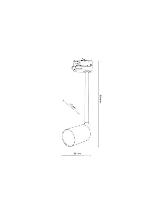 TK Lighting Μονό Σποτ με Ντουί GU10 σε Μαύρο Χρώμα