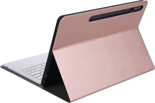 Flip Cover Cu Tastatură În Engleză SUA Rose Gold Galaxy Tab S7+