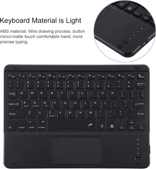 Touchpad Bluetooth Flip Cover με Πληκτρολόγιο στα Αγγλικά US Ροζ (iPad Air 2019 / iPad Pro 2017 10.5")