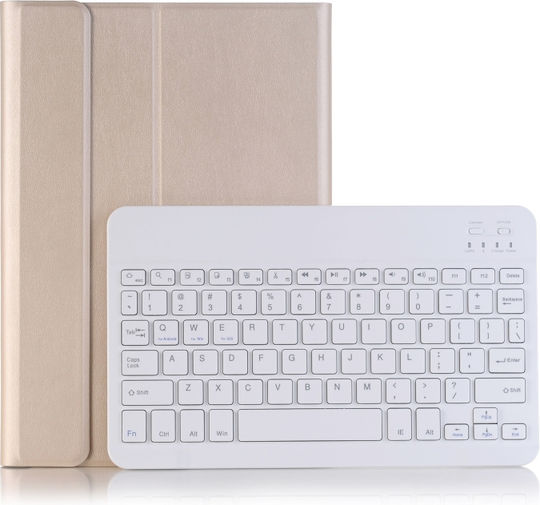 Flip Cover with Keyboard in English US Gold for iPad 2022 10.9'' / iPad 2025 11