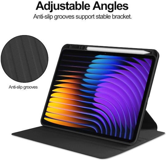 Flip Cover Δερμάτινη Μαύρη (Xiaomi Pad 7, Pad 7 Pro)