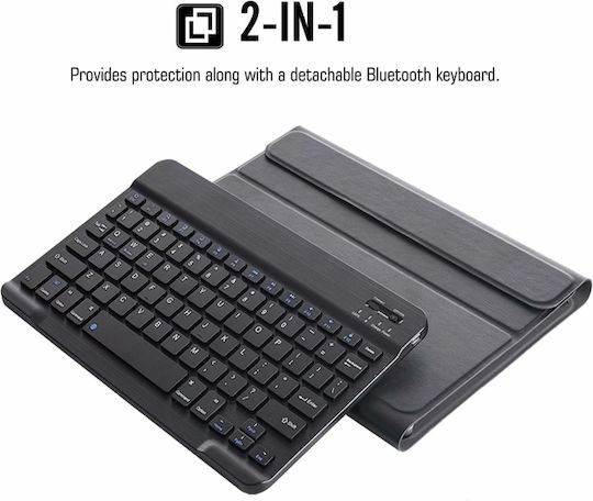 Flip Cover με Πληκτρολόγιο στα Αγγλικά US Ροζ Χρυσή (Lenovo Tab M10 Plus 10.3")