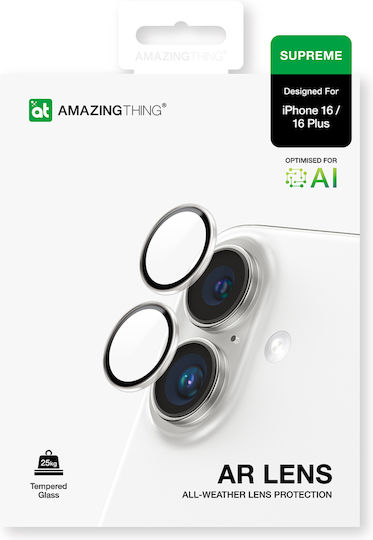 Amazingthing Ar 2 Lens Glass Full Clear Tempered Glass Iphone 16 16 Plus Transparent