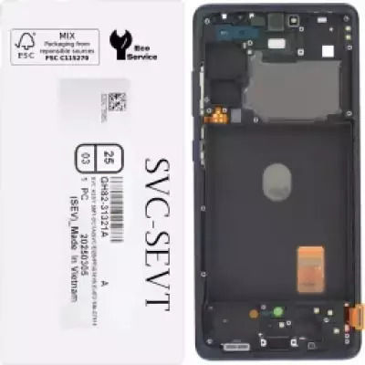 Samsung G780f G781b S20 Fe Frontcover + Lcd + Touch Blau Schwarz Original Service Pack
