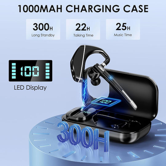 Techsuit A6L In-ear Bluetooth Handsfree Ακουστικό Μαύρο