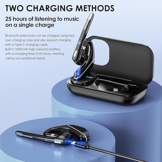 Techsuit A6L In-ear Bluetooth Handsfree Ακουστικό Μαύρο