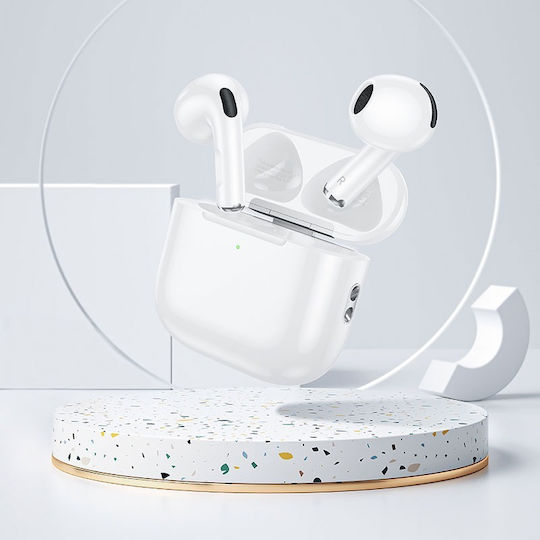 Borofone BW83 Earbud Bluetooth Handsfree Ακουστικά με Θήκη Φόρτισης Λευκά