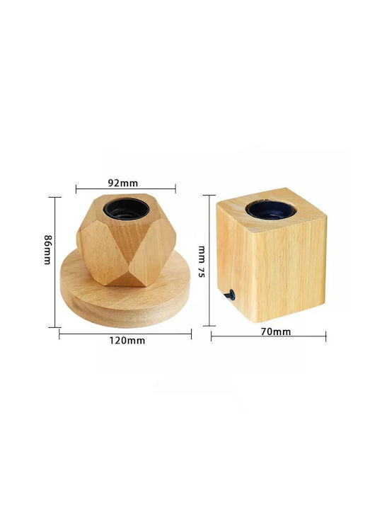 Led7 Cube Mini Lustră Decorativă cu Soclu pentru Bec E27 Maro