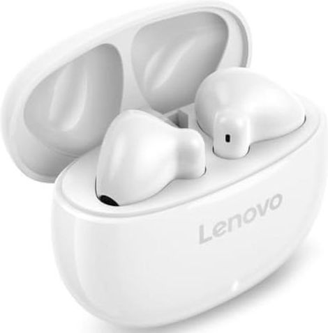 Lenovo E310 Earbud Bluetooth Handsfree Ακουστικά με Θήκη Φόρτισης Λευκά