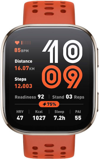 Amazfit Bip 6 46мм Водоустойчив Смартчасовник с Пулсомер (Червен)