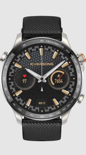Riversong Motive 10 GT Smartwatch με Παλμογράφο (Μαύρο)