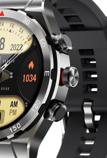 DAS.4 ST50 Smartwatch mit Pulsmesser (Black Case / Black Silicone Strap)