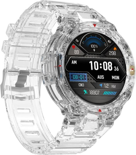DAS.4 SU08 Smartwatch με Παλμογράφο (Διάφανο)