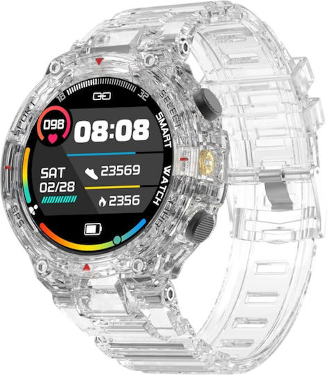 DAS.4 SU08 Smartwatch με Παλμογράφο (Διάφανο)