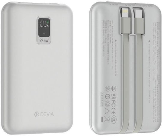 Devia EP202 Mini Power Bank 10000mAh 22.5W Argintiu