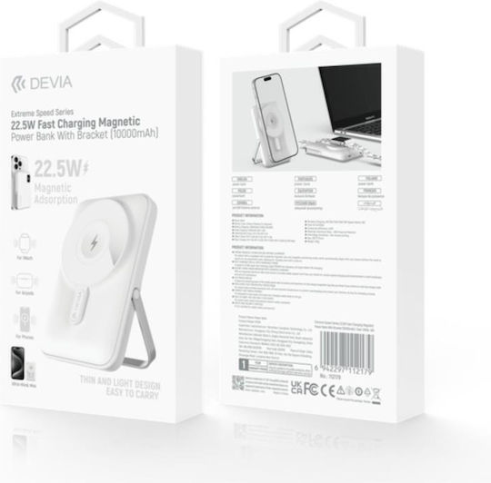 Devia EP201 MagSafe Power Bank 10000mAh 22.5W με Θύρα USB-C Power Delivery Λευκό