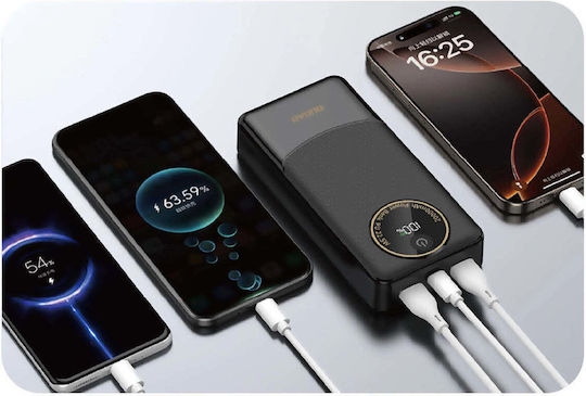 Dudao K12Pro Power Bank 20000mAh 22.5W cu Port USB-A și Port USB-C Livrarea energiei Alb