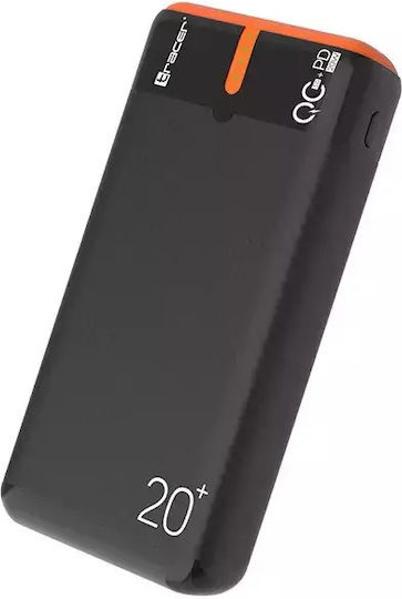 Tracer EnerGen Power Bank 20000mAh 22.5W με 2 Θύρες USB-A και Θύρα USB-C Power Delivery / Quick Charge 3.0 Black Orange