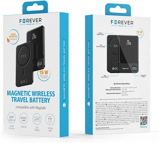Forever MagSafe Power Bank 5000mAh 20W Power Delivery Μαύρο
