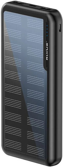 Rixus Ηλιακό Power Bank 10000mAh Μαύρο