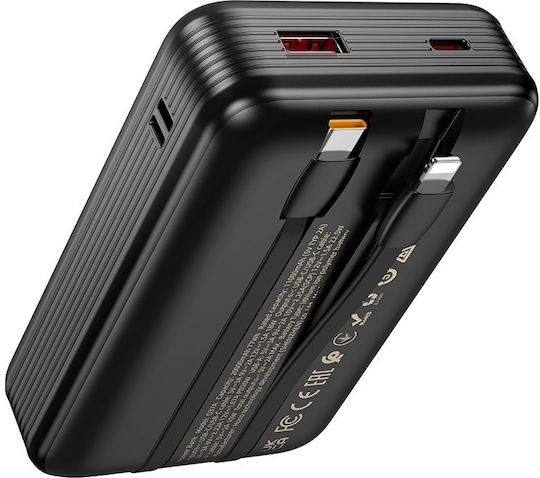 Hoco Q37A Graceful Baterie Externă 20000mAh 22.5W cu Port USB-A și Port USB-C Power Delivery Încărcare Rapidă Neagră