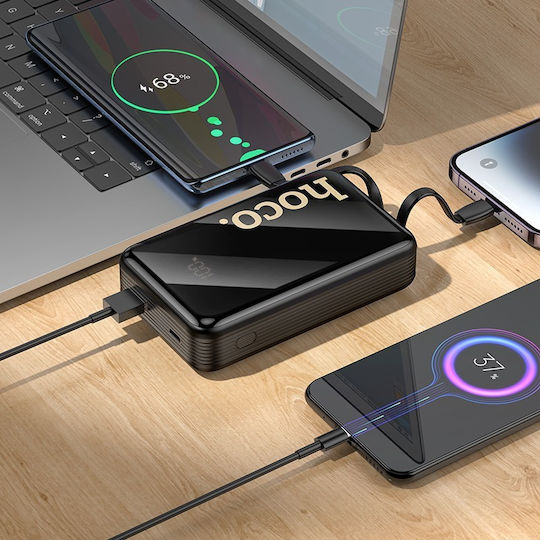 Hoco Q37A Graceful Baterie Externă 20000mAh 22.5W cu Port USB-A și Port USB-C Power Delivery Încărcare Rapidă Neagră