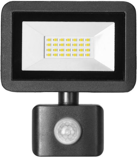 Orno Waterproof LED Flood Light 20W Natural White 4000K with Motion Sensor IP44