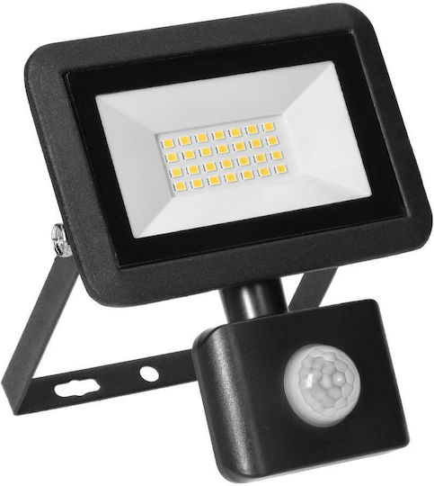Orno Waterproof LED Flood Light 20W Natural White 4000K with Motion Sensor IP44