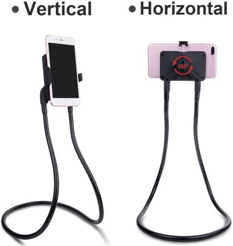 Lazy Hanging Mount Neck Holder for Mobile Phone in Black Colour