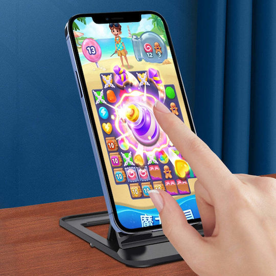 Hurtel Universal Foldable Βάση Γραφείου για Κινητό σε Μαύρο χρώμα
