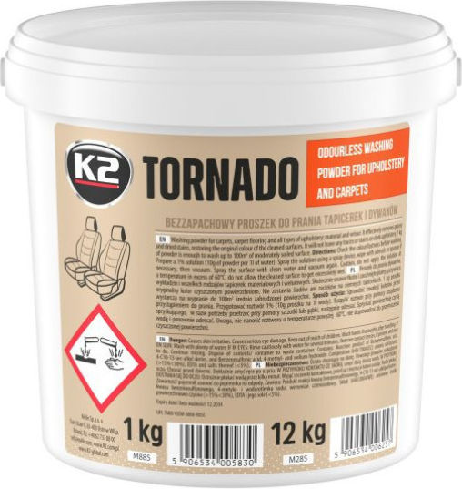 K2 Tornado Pulbere De Curățare Pentru Tapițeria Auto 1kg