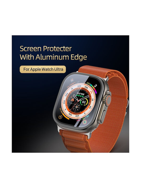 Tempered Glass Silikonhülle in Schwarz Farbe für Apple Watch Ultra 49mm