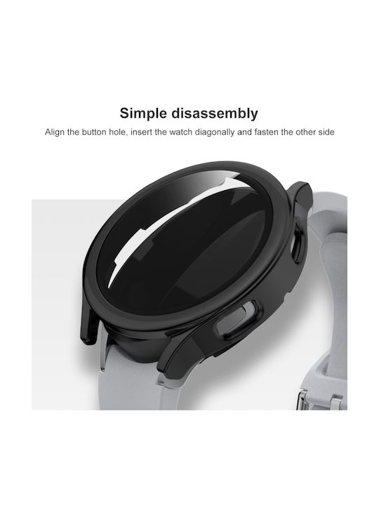 Plastic Case with Glass in Black color for Galaxy Watch 4 40mm
