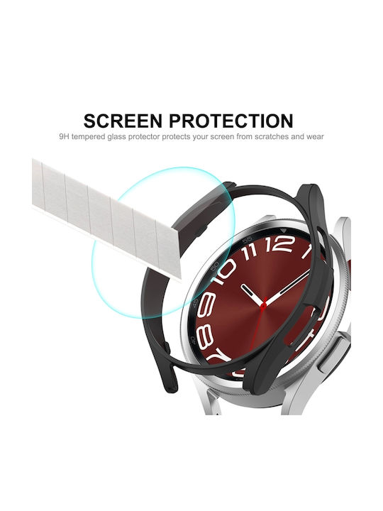 Plastic Case with Glass in Black color for Galaxy Watch6 Classic 43mm