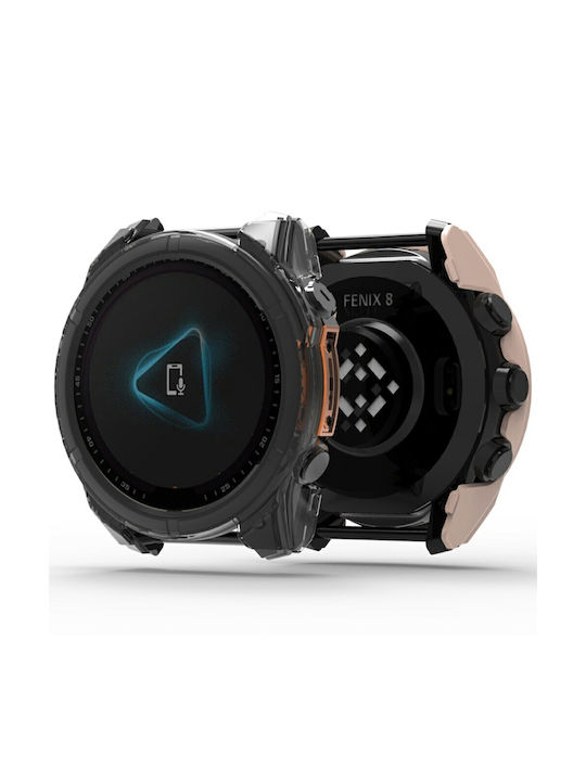 Husă Din Plastic Cu Geam Culoare Neagră Pentru Garmin Fenix 8 (43mm)