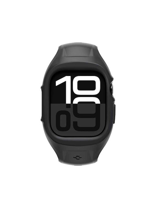 Spigen Liquid Air Pro Matte Silikonhülle in Schwarz Farbe für Apple Watch 10 46 mm