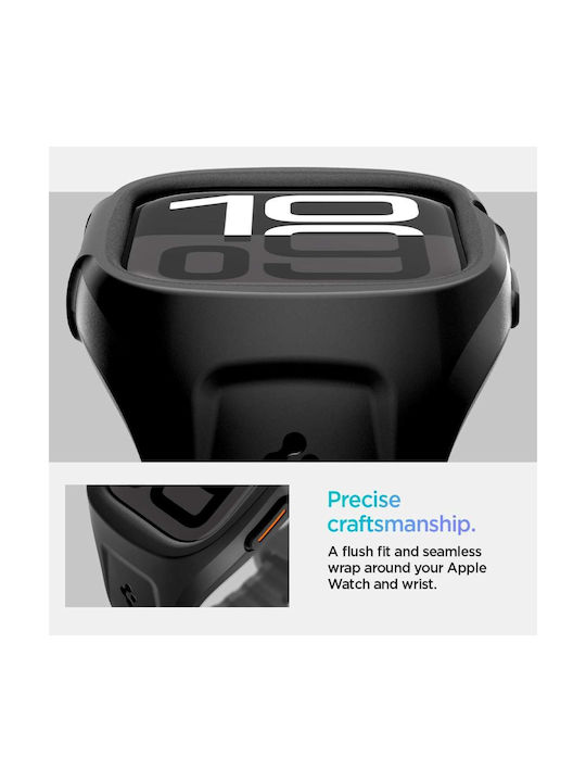 Spigen Liquid Air Pro Matte Silikonhülle in Schwarz Farbe für Apple Watch 10 46 mm