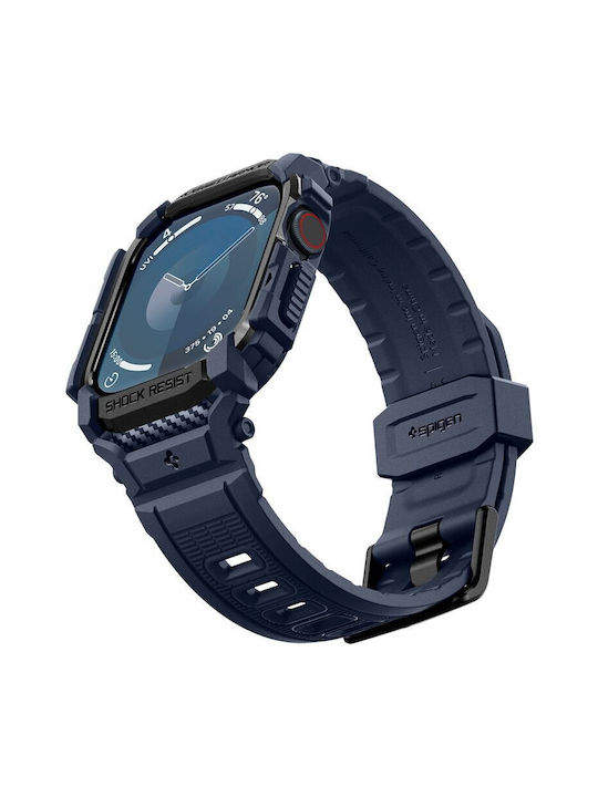 Spigen Rugged Armor Pro Carcasă de Silicon în culoarea Albastru pentru Apple Watch 10 42mm
