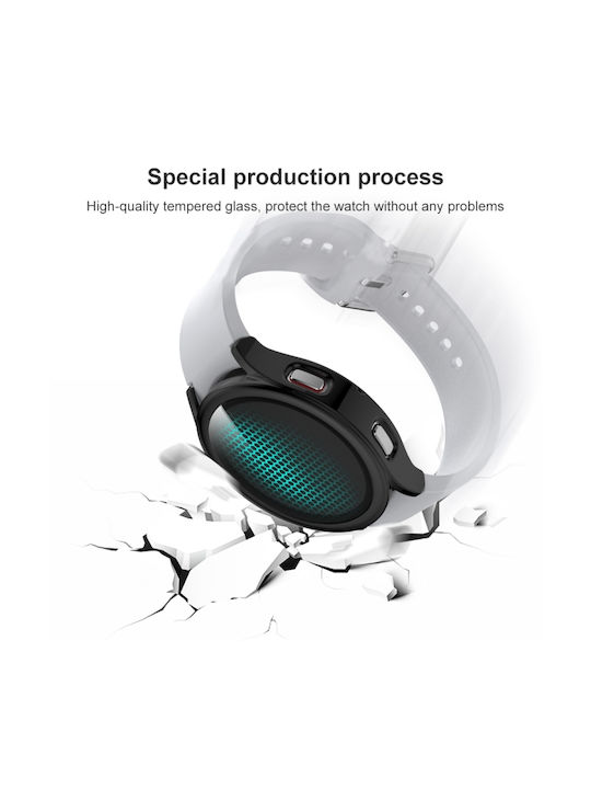 Plastic Case with Glass in Black color for Galaxy Watch 4 44mm