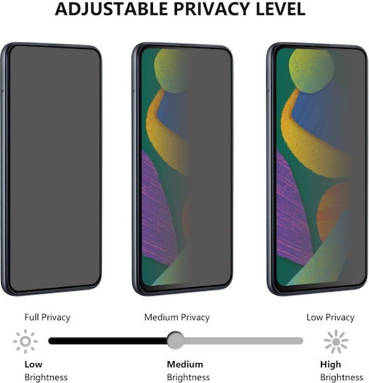 Anti-spy Поверителност Закалено стъкло за цялото лице Черен (Galaxy A55)